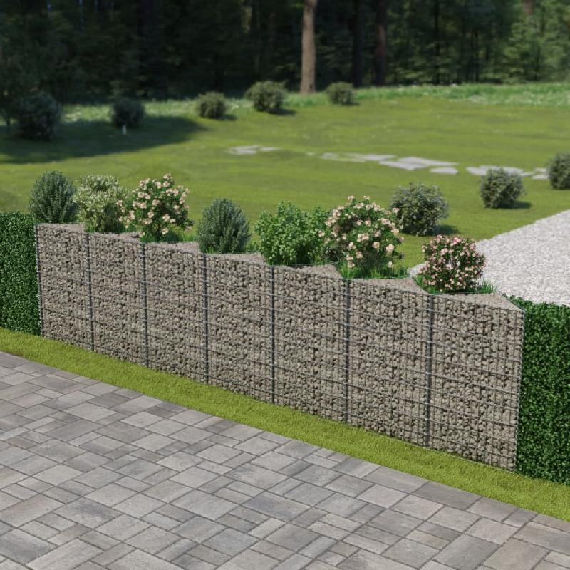 Vidaxl mur de gabion acier galvanisé 450 x 30 x 100 cm 143571_0