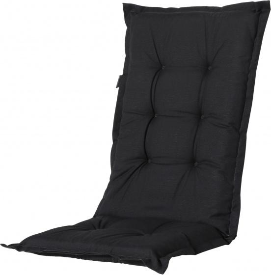 MADISON - Coussin de chaise à dossier bas Panama 105x50 cm - Noir - Siège MO avec sangles et cordes ajustables_0