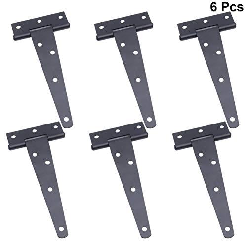 DOITOOL - Lot de 2 charnières en T noires robustes et anticorrosion pour portes à charnières en acier_0