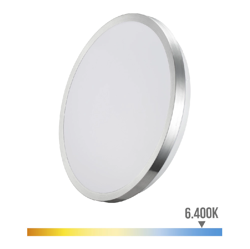 Applique Super Led 24W 2490Lm 6500K Ø38X6,2Cm Chrome Frame Edm - 8425998325713_0