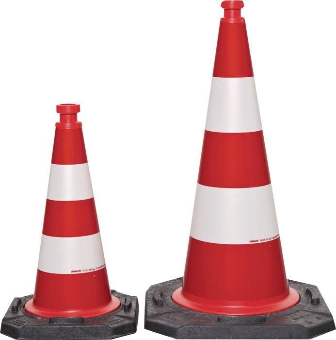 Cà´ne de signalisation TL hauteur 500 mm testé par BAST, 2 bandes poids 3,20 kg, 33 x 33 cm_0