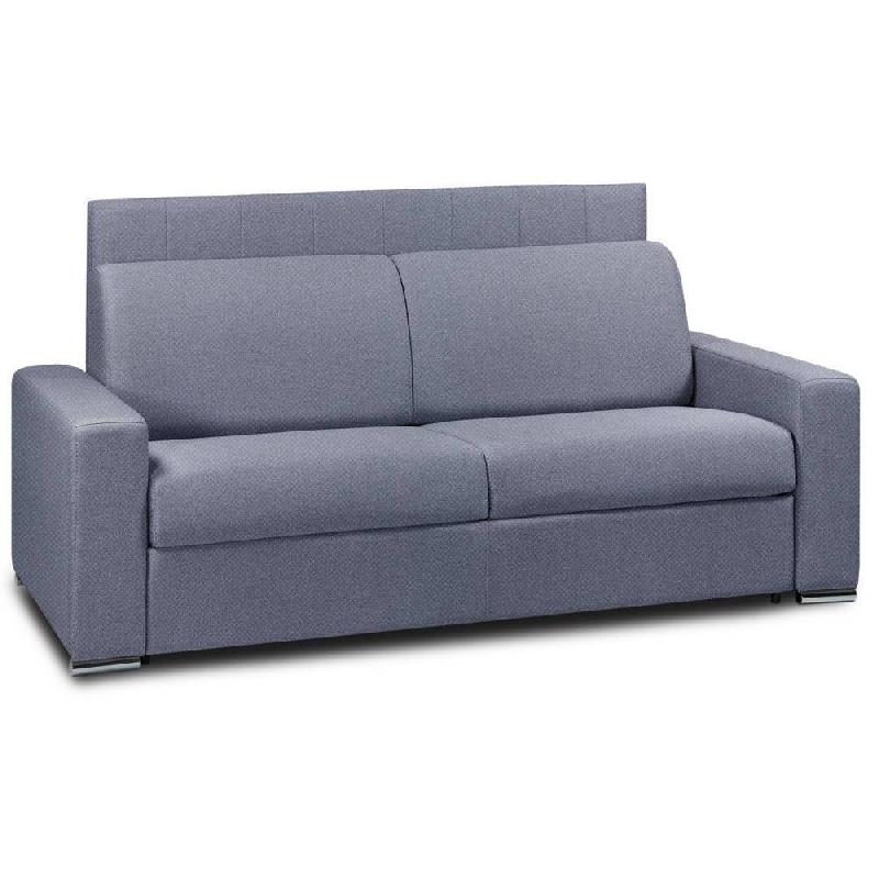 CANAPÉ LIT 3 PLACES EXPRESS LATTES RENATONISI 140CM TÊTE DE LIT INTÉGRÉE VELOURS  BLEU COBALT_0