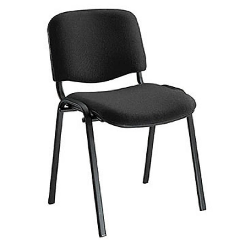 CHAISE DE RÉUNION EMPILABLE - EN TISSU - HAUTEUR DOSSIER 34 CM - COULEUR NOIR (PRIX À L'UNITÉ)