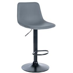 CLP Tabouret de bar Divo en Similicuir Pied trompette en Métal Gris/Noir - gris polyester 321689_0