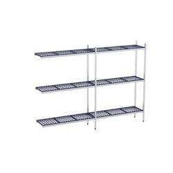 Distform Rayonnage en Inox d'Angle avec Clayettes 3 Niveaux en Polypropylène P.500mm et H.1800mm Acier inoxydable 2660x500x500x - 651637926067_0