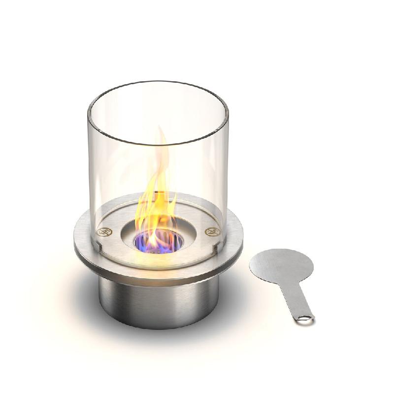 Divina Fire Brûleur rond avec vitre pour cheminée au bioéthanol biocheminée inox 1,5 l d.25 - multicolore 8055829980103_0