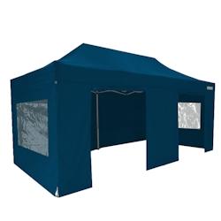 FRANCE BARNUMS Tente pliante 3x6m pack fenêtres - 6 murs - acier 45mm/polyester 380g Norme M2 - bleu - FRANCE-BARNUMS_0