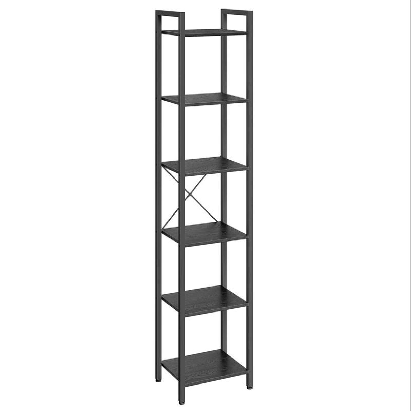 Helloshop26 - Bibliothèque 6 niveaux étagère livres meuble de rangement ouvert pour bureau salon chambre 40 x 30 x 178,6 cm noir 12_0004189 - 30002_0