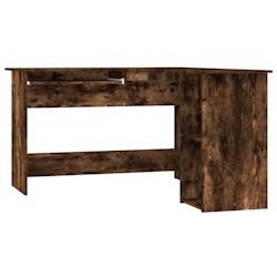 Helloshop26 - Bureau table poste de travail meuble d'ordinateur informatique étude d'angle chêne fumé 120 x 140 x 75 cm bois 02_0023671 - 300021444_0