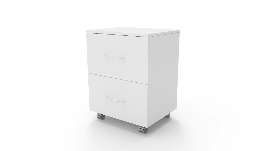Meuble de laboratoire mobile à tiroirs - rangement petites fournitures - 2 à 4 tiroirs - mélaminé blanc hydrofuge_0