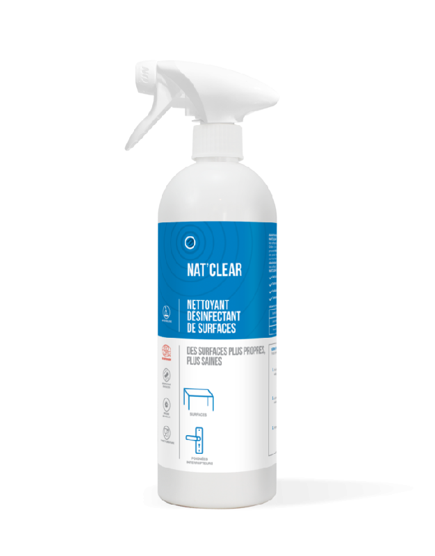 NAT'CLEAR Nettoyant désinfectant de surfaces Ecocert 0.750 Litre_0