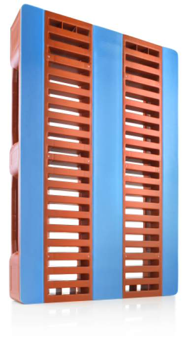 Palette plastique modèle CR pour charges lourdes - CR1/0 avec semelles et bandes anti-glisses - 1750kg en racks avec renforts_0