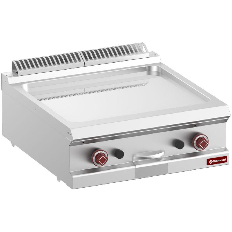 Plaque de cuisson de table à gaz snacking - plaque chromée lisse - 630x540 mm - G7/PLCD7T-N - 12040 kcal_0