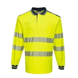 Portwest - Polo manches longues PW3 HV Jaune / Bleu Marine Taille 3XL - XXXL 5036108303700_0