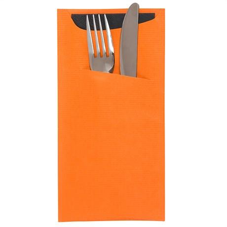 SAC POUR COUVERT + SERVIETTE JUST IN TIME 90 + 10PE G/M² ORANGE (VENDU PAR 250)