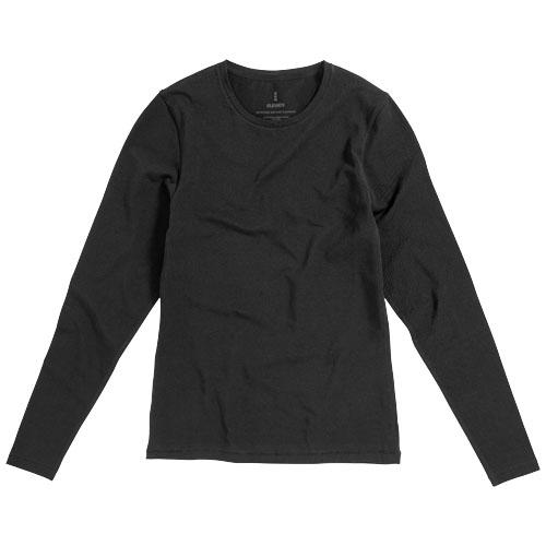 T-shirt bio manches longues pour femmes Ponoka 38019952 - col ras du cou en coton stretch 200 g/m²_0