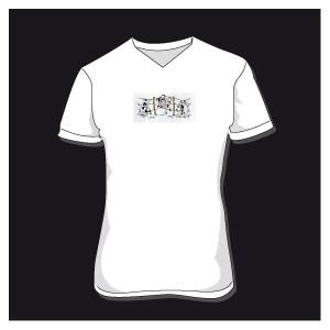 T-shirt homme 3 vaches - col V - motif personnalisable - marque BC - tailles L, M, XL_0