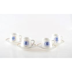 Tasses et sous-tasses chance - lot de 4 - bleu 3701503033584_0
