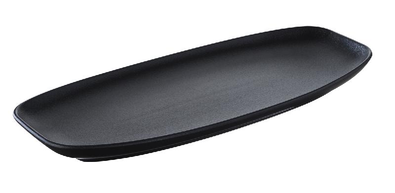 ASSIETTE PLATE RECTANGULAIRE NOIR PORCELAINE 36X15 CM CLUB REVOL