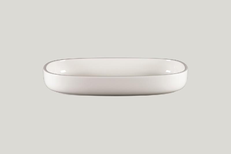 PLAT CREUX OVALE BLANC PORCELAINE 30 CM RAKSTONE EASE