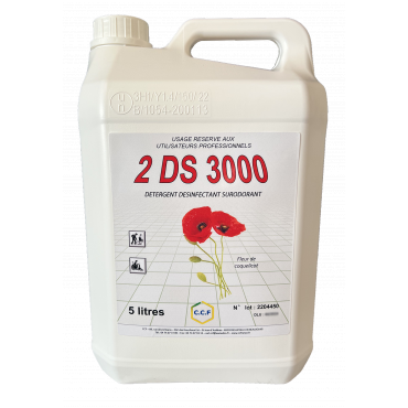 2 DS 3000 Détergent, désinfectant et surodorant - Neutralise les mauvaises odeurs et intensifie les notes fleuries - Agents de surface biodégradables_0