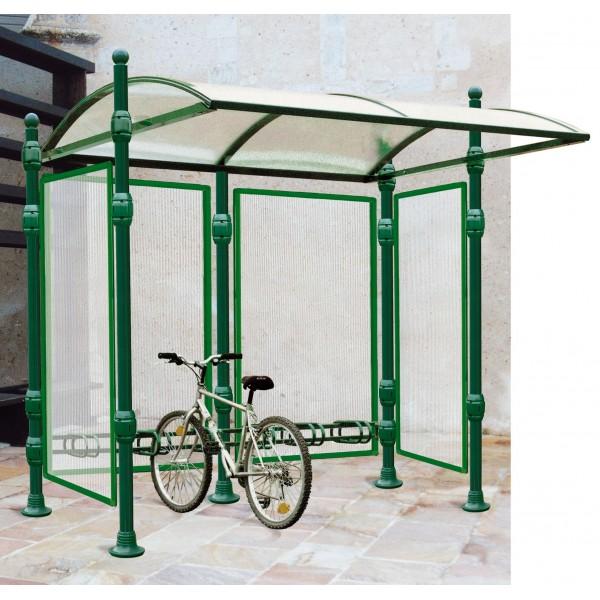 Abri vélo semi-ouvert - Structure aluminium - Bardage polycarbonate alvéolaire - 6 à 12 places_0