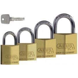 ABUS CADENAS LAITON EN 50 MM AVEC ANSE ACIER 8 MM - LIVRÉ AVEC 5 CLÉS RÉVERSIBLES