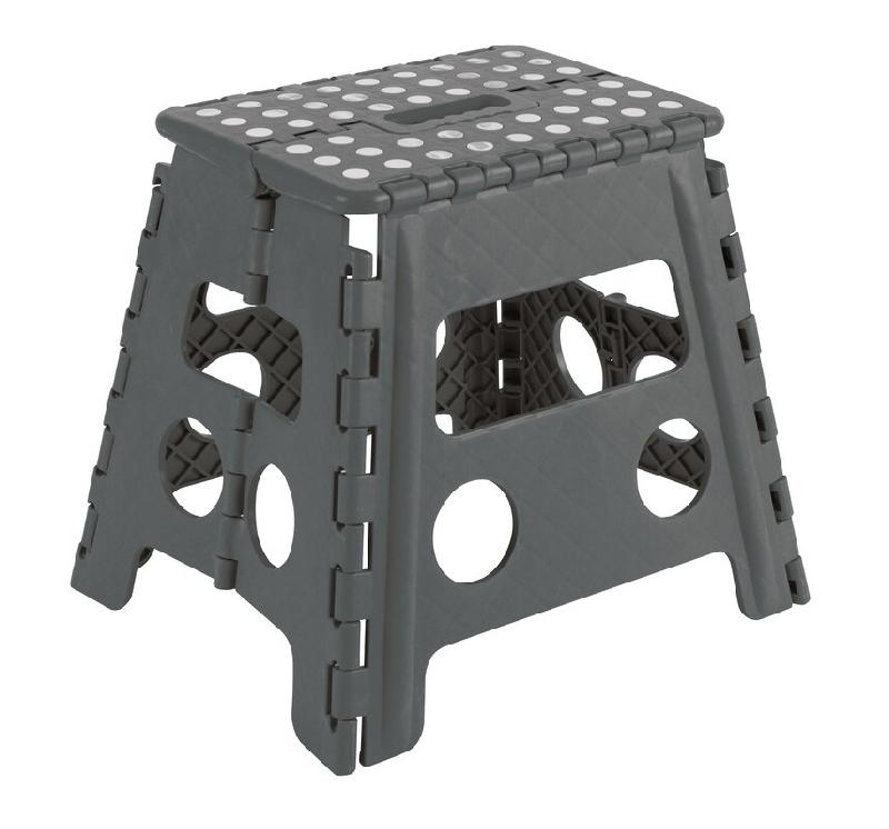 ARREGUI TB-032-G Tabouret pliant, banc pliant, échelle pliante, marchepied, tabouret de cuisine, salle de bain, extérieur, hauteur 32 cm, gris - gri_0