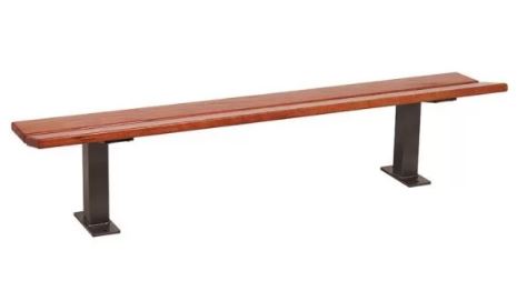 Banquette Pagode en bois exotique épaisseur 36 mm - structure en acier peint - longueur 1800 mm_0