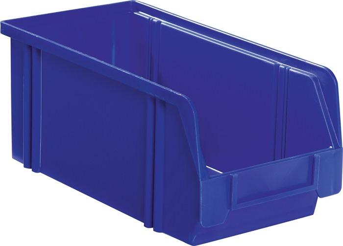 Boîte de rangement à ouverture frontale LK - 350/300x200x200 mm - PS bleu - très résistant et empilable_0
