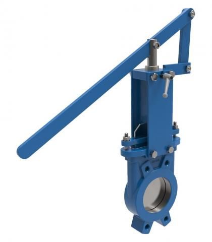 BV50A-2363E-PN10 - Vannes guillotines uni-directionnelles - Belven - Levier - Montage entre brides PN10_0
