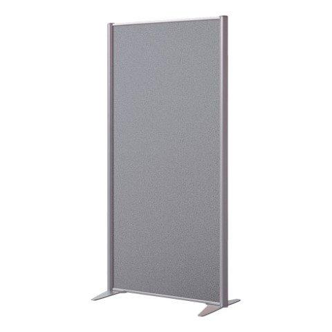 CLOISON ACOUSTIQUE PLEINE B-ZEN - TISSU - L 81 X H 160 CM - GRIS - PIED FIXE COLORIS ALUMINIUM