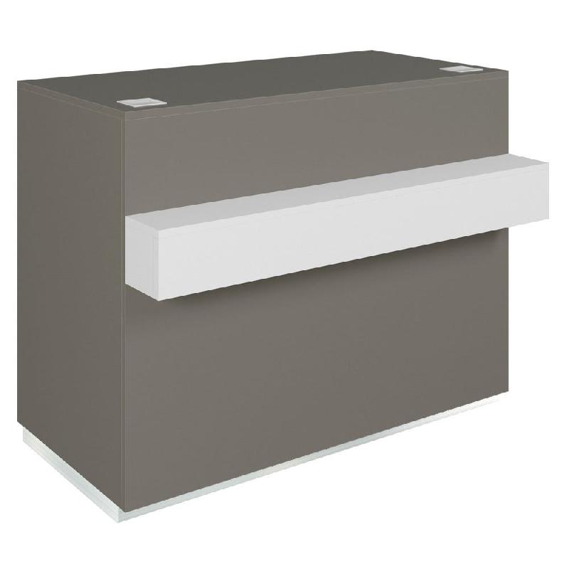 Comptoir Cage anthracite repose sac blanc 1 tiroir 2 tablettes 120x60/76x93cm_0