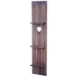 Décoshop26 - Étagère murale en bois 3 niveaux 150x33x13cm bois massif vintage marron vieilli 04_0005177 - marron 3000575932697_0