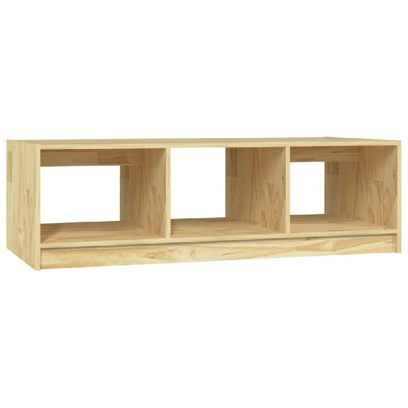 Décoshop26 - Table basse de salon avec compartiment ouvert 110 x 50 x 34 cm bois de pin massif non traité DEC036984 - Bois massif 3000263033002_0