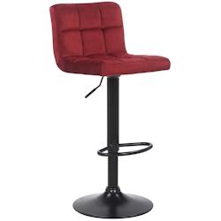 Décoshop26 - Tabouret de bar en velours rouge avec pieds en métal noir assise rembourée repose-pieds pivotant TDB10181 - noir 3000896569602_0