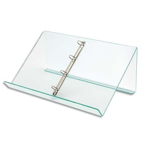 Deflecto pupitre de table avec anneaux amovibles - dimensions : l50 x h11,5 x p3,5 cm transparent_0
