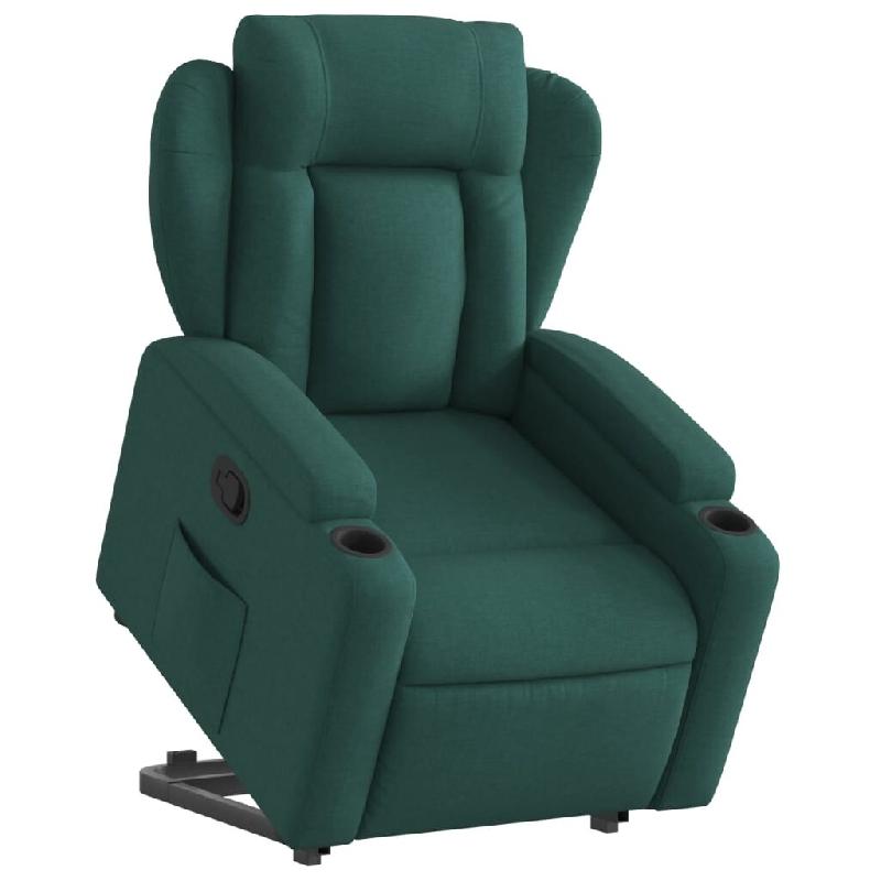 Fauteuil inclinable vert foncé tissu Modèle Quelmora - 8721012169760_0