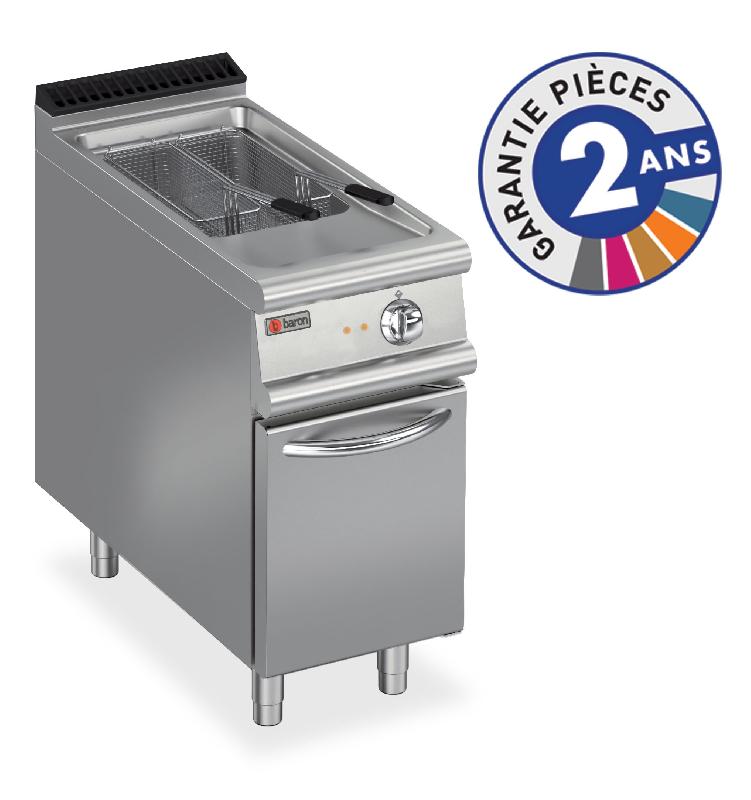 Friteuse électrique professionnelle 15 litres - Gamme 700 - Baron 70FRIE415 avec placard fermé et zone froide_0