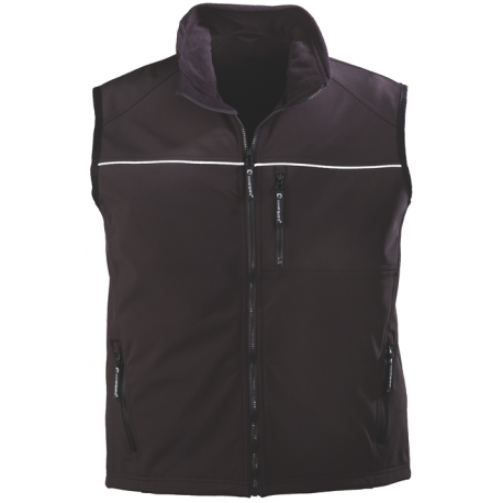 Gilet noir YANG REFLEX Softshell respirant, liseré réfléchissant - Coverguard | 5YAGB_0