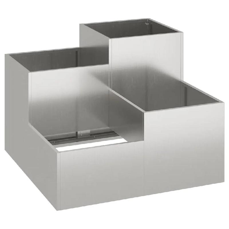 Helloshop26 - Cache-pot de jardin rectangulaire moderne 100 x 100 x 60 cm finition chic en acier inoxydable argent 02_0052078 - inox 3000237233940_0