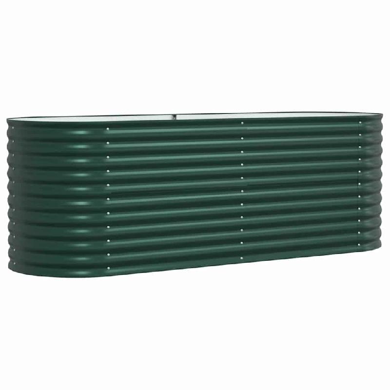 Helloshop26 - Jardinière surélevée minimaliste pour jardin terrasse 240 x 80 x 81 cm en acier vert 02_0058904 - vert acier 3000240840678_0