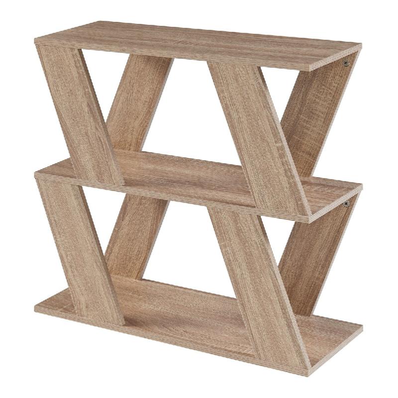 Helloshop26 - Table d'appoint avec 2 étagères pannneau de particules 60 x 22 x 57 cm effet chêne marron 03_0010934 - marron Bois massif 3000225489717_0