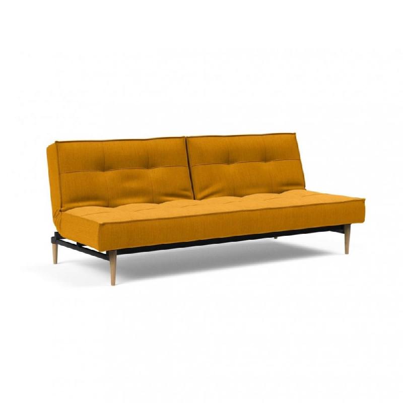 Canapé-lit convertible SPLITBACK STYLETTO - pieds chêne naturel - 115x210 cm - tissu Elegance Burned Curry_0