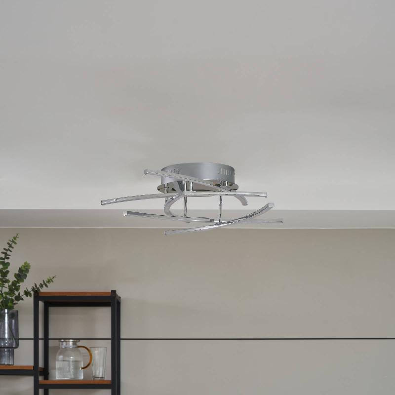 LINDBY FLAKIRA PLAFONNIER LED, 5 LAMPES CHROMÉES