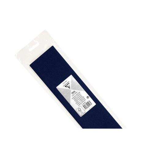 LOT DE 10 - PAPIER CRÉPON, SACHET DE 1 FEUILLE PLIÉE 75% AU FORMAT 2,50X0,50M - BLEU MARINE
