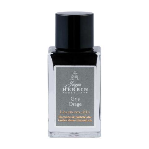 LOT DE 3 - ENCRE 1670 À PAILLETTES DORÉES 15ML - GRIS ORAGE