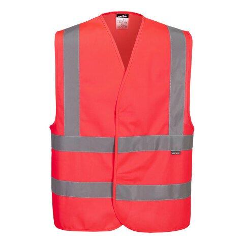 LOT DE 4 - PORTWEST C470 GILET HAUTE-VISIBILITÉ BAUDRIER DOUBLE CEINTURE ROUGE - TAILLE XX/3X