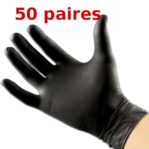 Lot de 50 paires de gants en nitrile - taille au choix, couleur selon arrivage - DIVGants-NI-50p_0