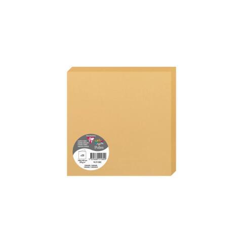PAQUET DE 25 CARTES PLIÉES POLLEN 160X160MM 210G/M2 - CARAMEL